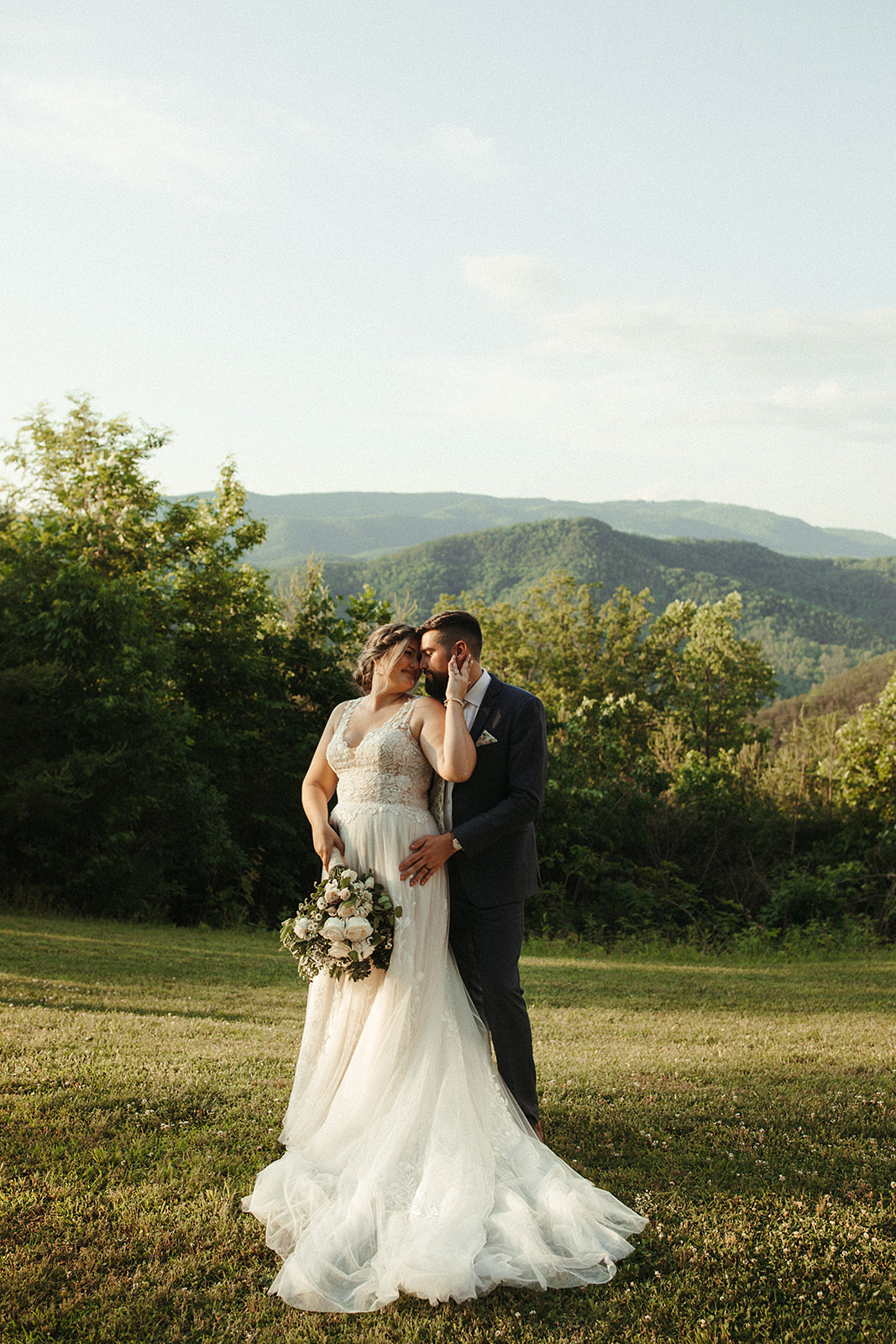 great smoky mountain bride and groom portraits