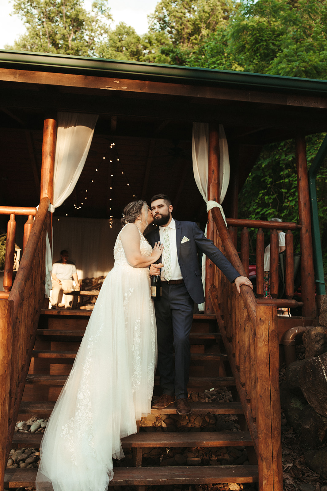 bride and groom portraits in great smoky mountains