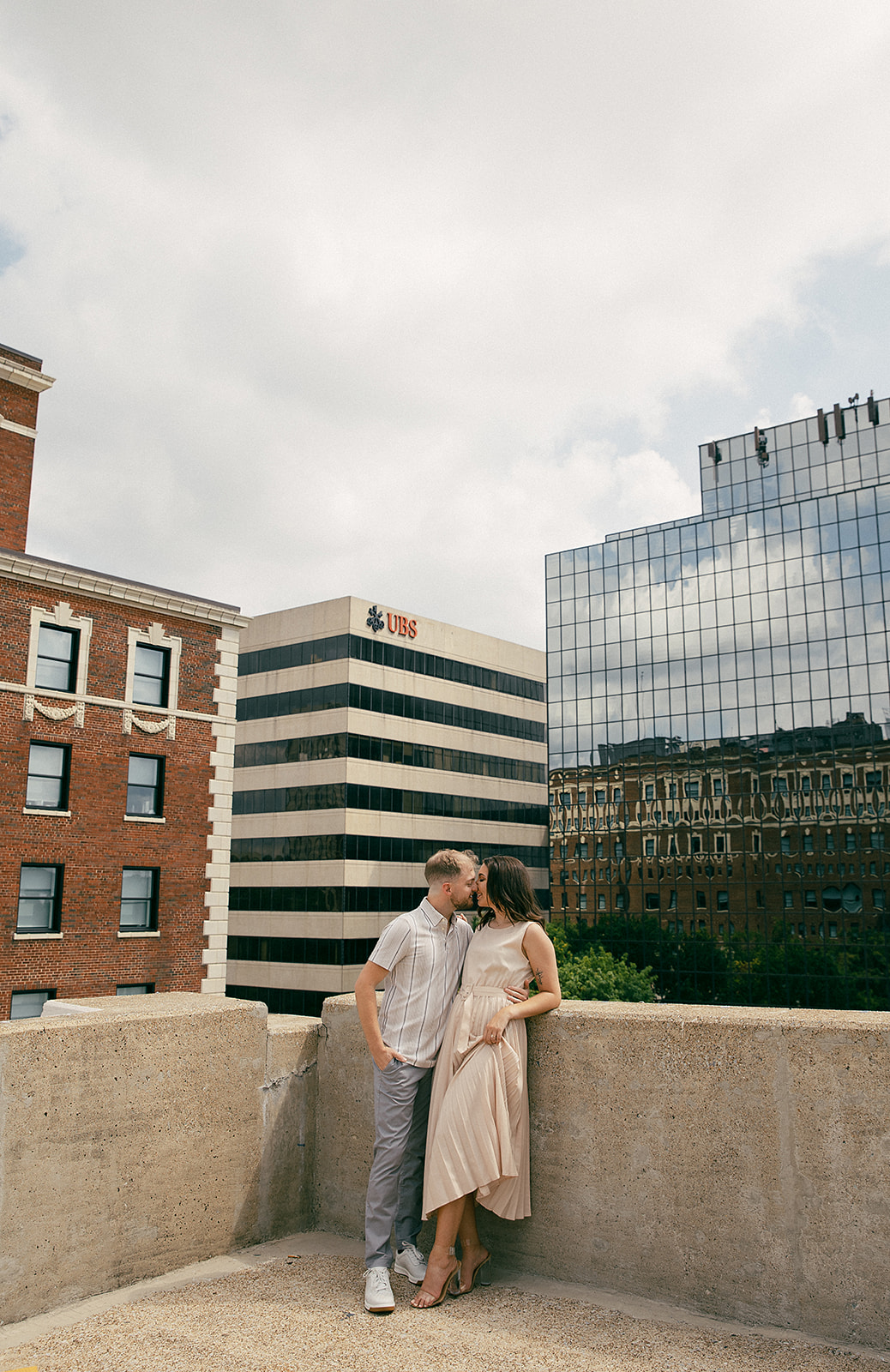 city vibes couples shoot on parking garage